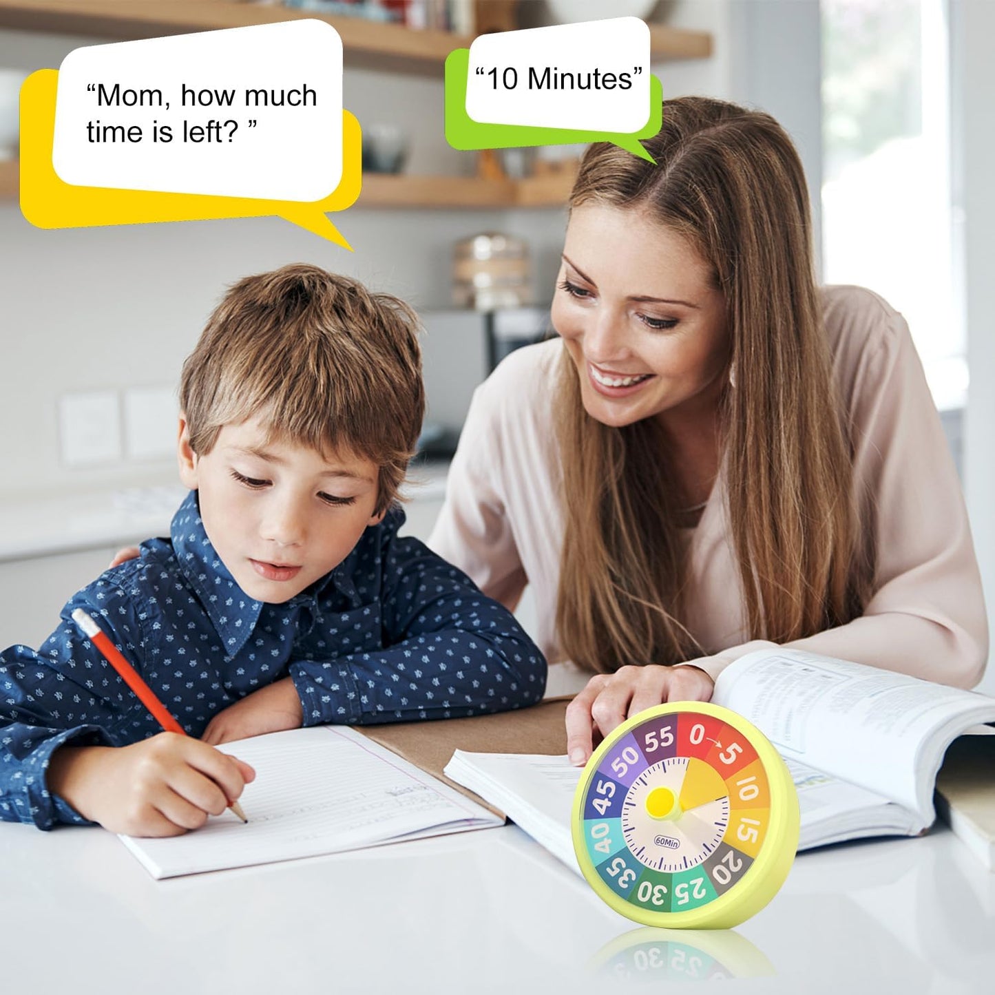 G.CATACC 60 Minute Visual Timer for Classroom Kids Teachers, 4-Inch Countdown Timer for Kitchen Cooking, Toddler, Training, Study, Work (Battery Not Included)