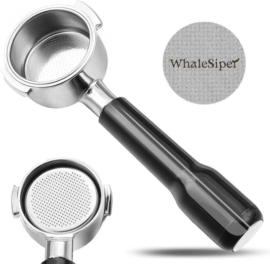 51mm Bottomless Portafilter & Puck Screen, 2 Ears Stainless Steel Head, Only Compatible with De'Longhi ECP3420, EC155, BCO430, EC260, and ECP3120, Includes 304 Stainless Steel Filter Basket