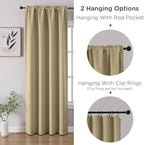 CUCRAF Beige Blackout Curtains 54 inch Length 2 Panels Set, Rod Pocket Room - Image 3