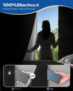 50" W x 64" L 100% Blackout Curtains, Total Darkness No-Drill Black Out Window - Image 5