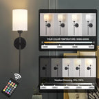 Battery Operated Wall Sconce Set of Two, Wireless Rechargeable Wall Light - Image 5