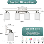 Ascher Bathroom Light Fixtures, 4-Light Vanity Light Over Mirror, Brushed - Image 2
