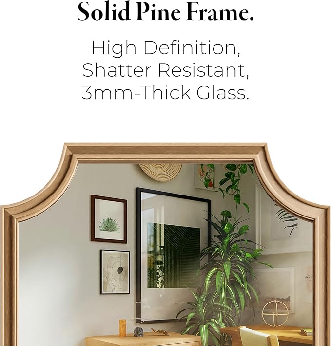 WallBeyond 24" x 36" Full Scalloped Corners Arch Rectangle Wall Mirror - Image 5