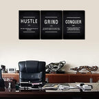 KAWAHONE Success Quotes Wall Art, Grind Hustle Conquer Motivation Wall Poster - Image 4