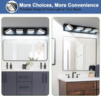 360° Rotate LED Bathroom Vanity Light Fixtures, 1600LM Acrylic Matte Black - Image 6