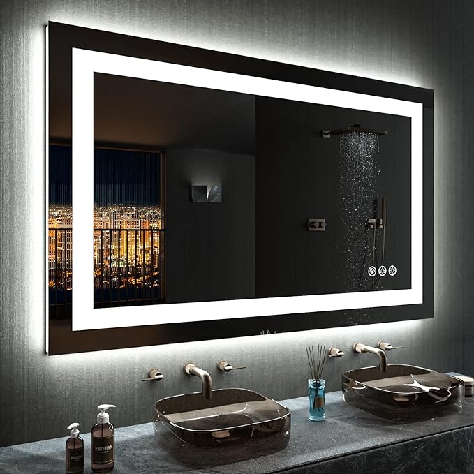 LOAAO 48"X32" LED Bathroom Mirror by LOAAO
