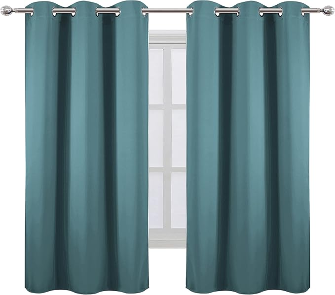LEMOMO Sea Teal Thermal Blackout Curtains/38 x 63 Inch/Set of 2 Panels Room - Image 2