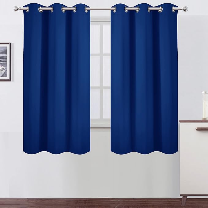 LEMOMO Blackout Curtains 40 x 63 inch/Royal Blue Curtains Set of 2 by Lemomo