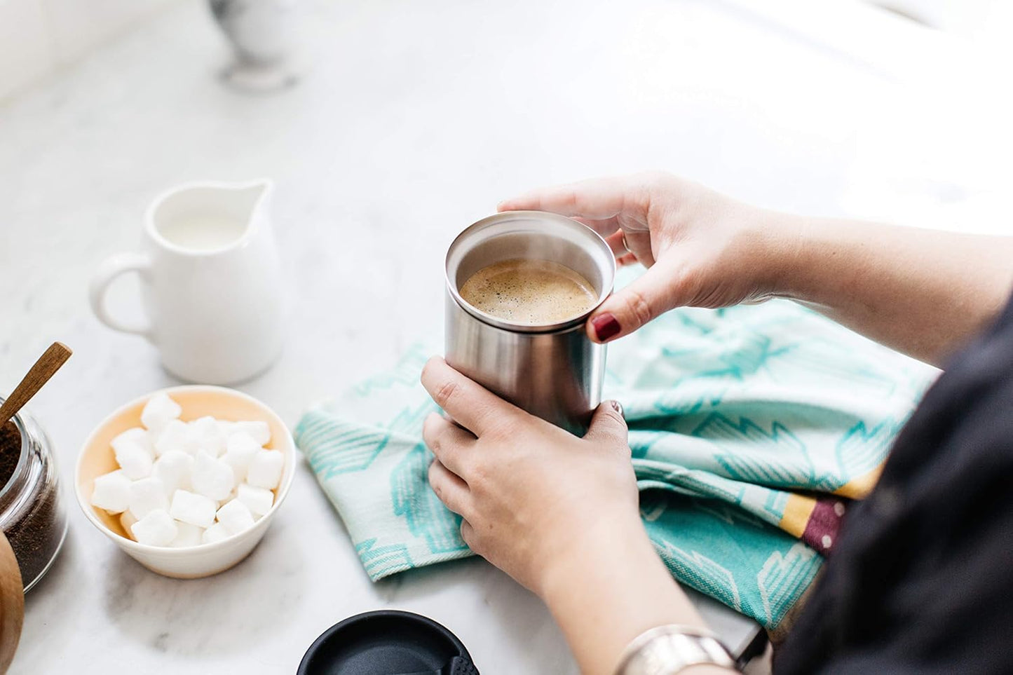 PRESSE by Bobble French Coffee Press And Insulated Stainless Steel Travel Tumbler for On-The-Go Brewing - 13 oz (Black)