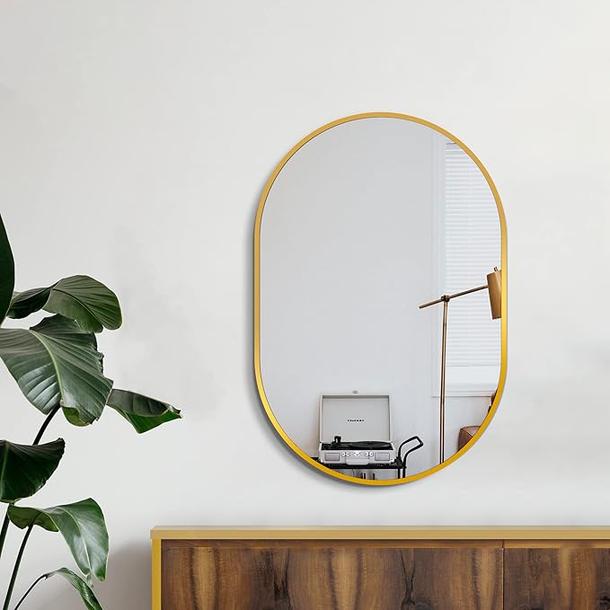 Bathroom Mirror for Wall, Metal Framed Vanity Mirror - Image 3