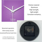 XNM Large Wall Clock for Girls Room 20 Inch Purple Clock Battery Operated Glass - Image 7