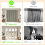 AJAZZ Blackout Accordion Door Curtain 98"x106" Grey - Image 2