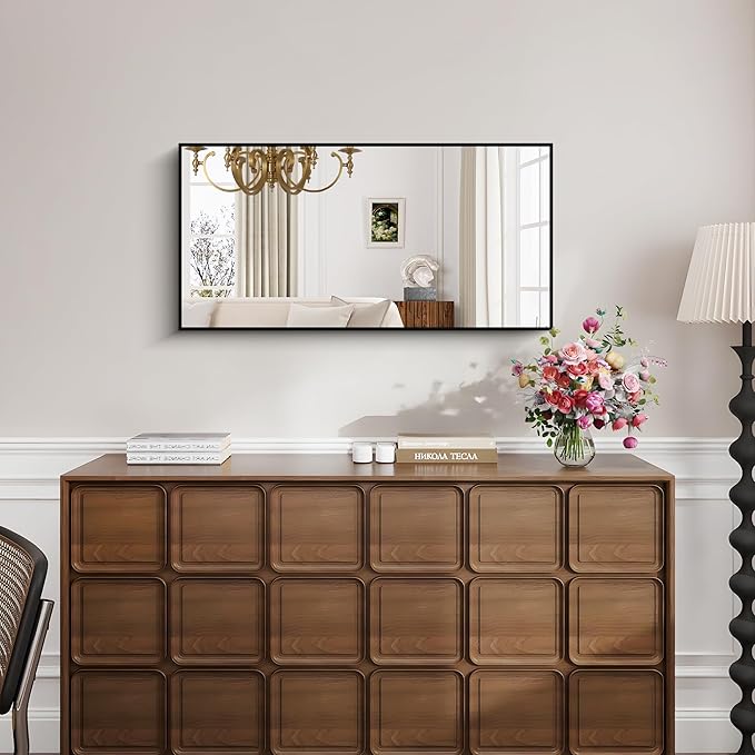 KOCUUY Black Bathroom Mirror, 20x40 Inch Rectangle Mirror - Image 2