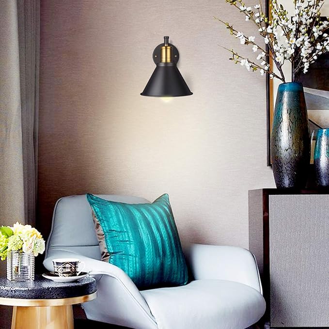 Swing Arm Wall Lamp Plug-in Cord Industrial Wall Sconce, Bronze and Black Finish - Image 7