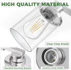 DORESshop 4-Light Vanity Light Fixtures, Chrome Bathroom Light Fixtures Over - Image 4