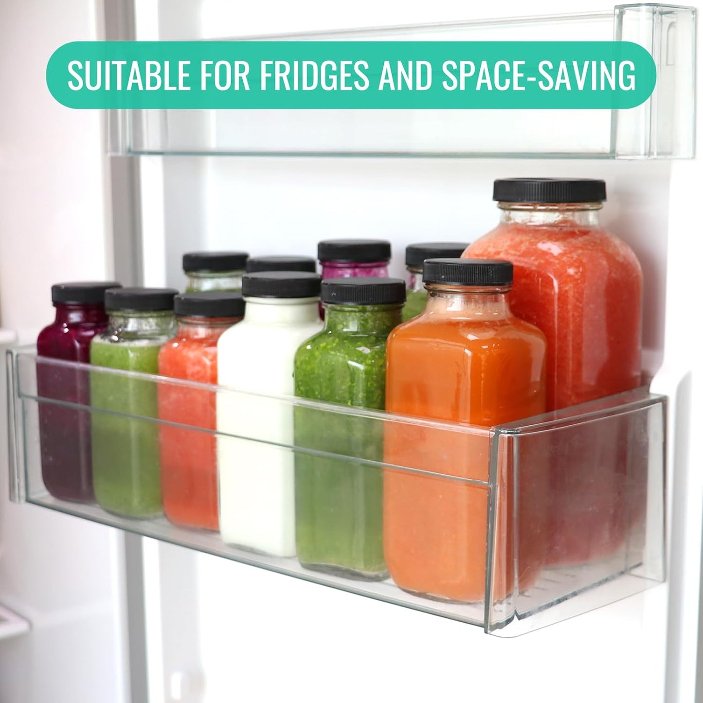 12 oz Glass Juice Bottles with Lids 3 Pack,Reusable Glass Drink Bottles,350ml Water Drinking Jars for Milk,Juicing,Kombucha,Ginger,Beverage Glassware,Juice Drinking Jars