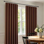 CUCRAF Brown Blackout Curtains 96 inch Length 2 Panels Set, Rod Pocket Room - Image 3