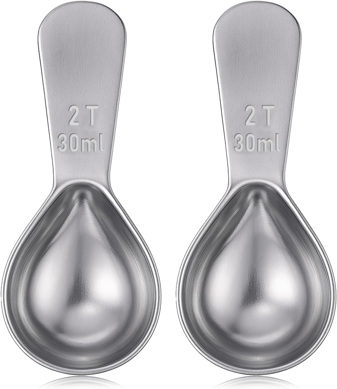 2 Pcs 2 Tbsp Scoop, Stainless Steel 2 Tablespoon Capacity, 30ml Short-Handled Coffee Scoop for Ground Coffees Fits Inside Canisters