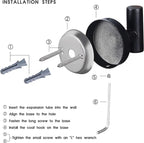 Bathroom Robe Towel Hooks Coat Matte Black Wall Hook Stainless Steel Heavy Duty - Image 3