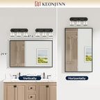 Keonjinn 48 x 30 Inch Black Bathroom Mirrors - Image 5