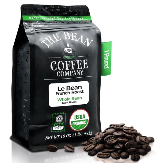 The Bean Organic Coffee Company Le Bean, Dark French Roast, Whole Coffee, 16-Ounce Bag