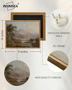 InSimSea Framed Canvas Wall Art, Vintage Landscape Painting, Rustic Nature - Image 5