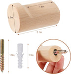 bsdonte Wood Wall Hooks, 4 Pack Natural Wooden Coat Hooks Wall Mounted - Image 5