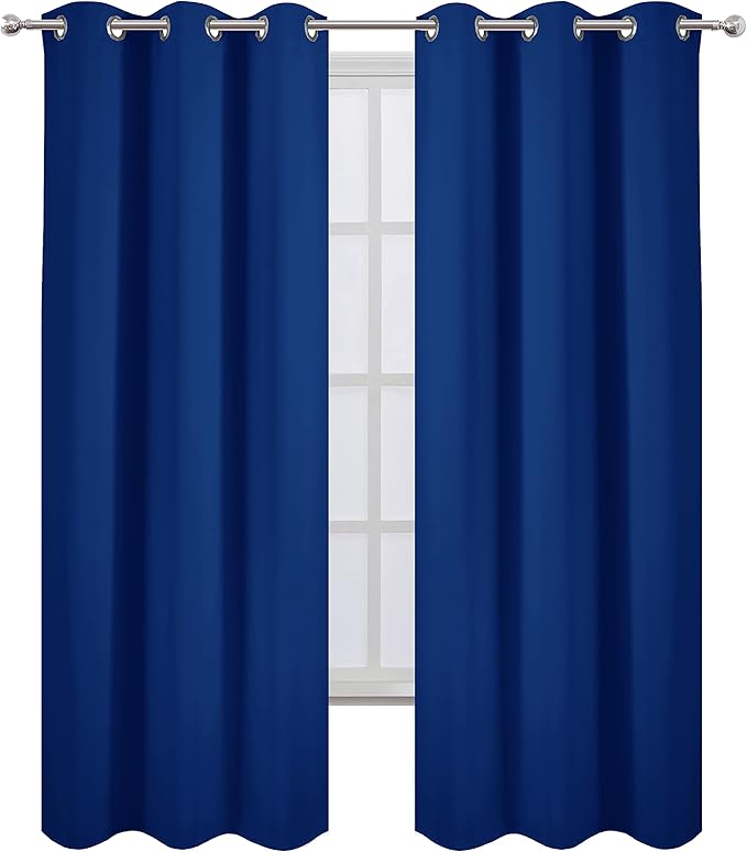 LEMOMO Blackout Curtains 38 x 84 inch/Royal Blue Curtains Set of 2 - Image 2