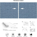 Blue Peel and Stick Wallpaper 393.7inch Textured Linen Contact Paper - Image 4