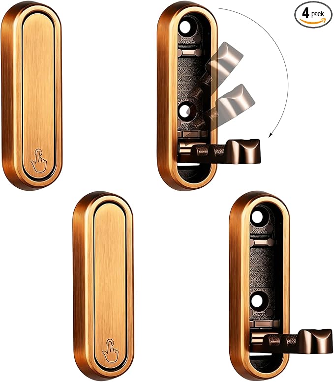 4PCS Foldable Wall Hooks, Flip Down Design by XSGTZMJ