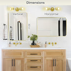 Wall Mount Mirror for Bathroom, Brushed Gold Metal Framed Rounded Corner - Image 3