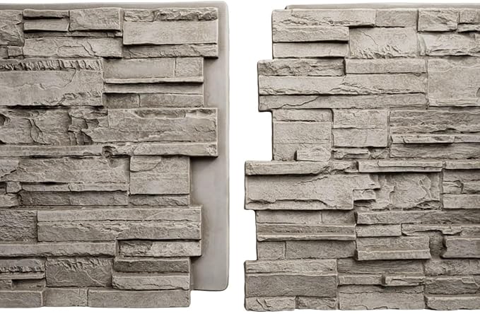 EverStone Cascade Faux Stone Panel, 48 5/8"W x 24 3/4"H x 1 1/4"D, Desert Sand - Image 8