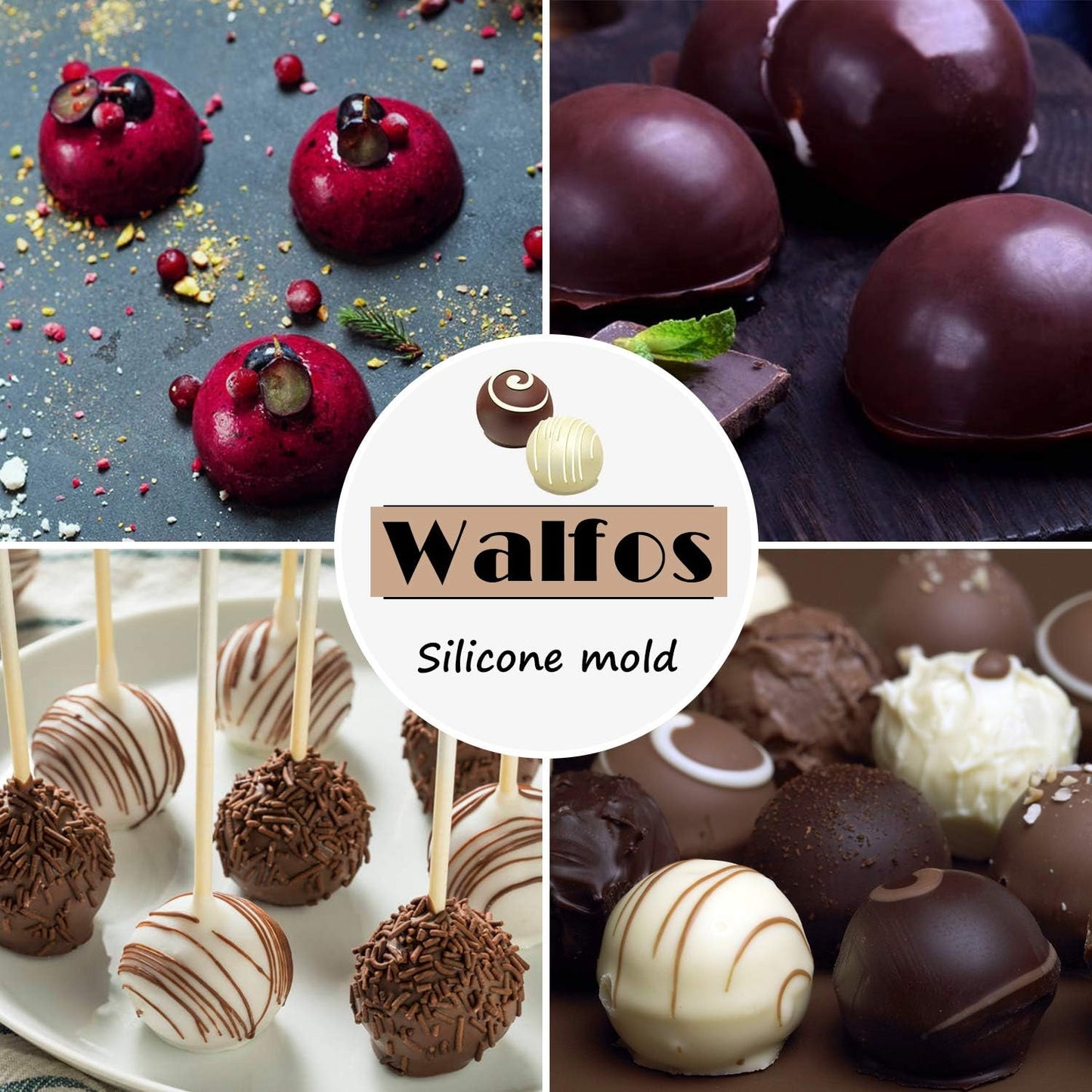 Small 15-Cavity Semi Circular Silicone Mold, 2 Packs Half Sphere Silicone Baking Molds for Making Jelly, Chocolates and Cake