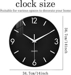 XFM Black Simple Wall Clock14 Inch Kitchen Wall Clocks Battery Operated - Image 7