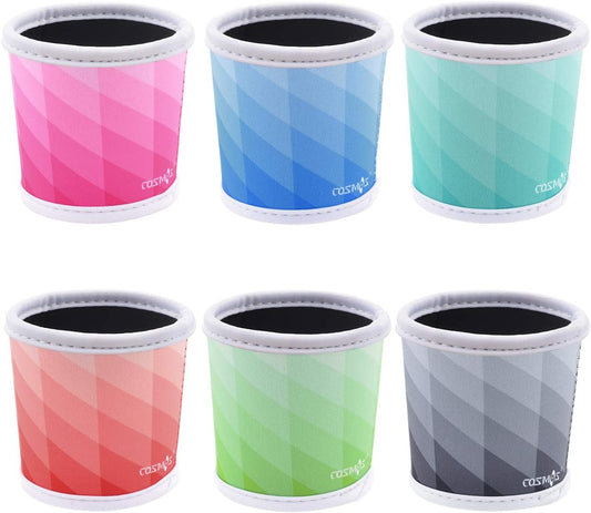 CM Reusable Coffee Mug Sleeve Cover Coffee Cup Sleeve Cover Heat Resistant Neoprene Insulator Sleeve for Coffee Tea Hot Cold Beverage (Lattic Patterns (6 Pcs))
