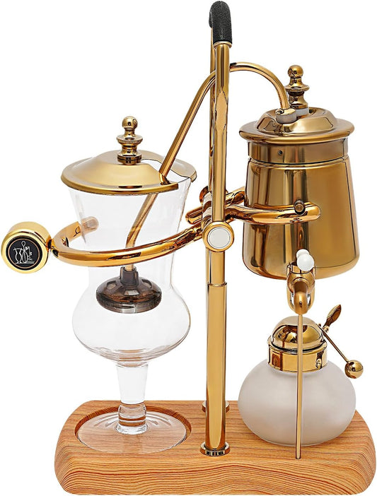 Family Balance Siphon Syphon Coffee Maker Siphon Brewer, Elegant Retro-Style Design (Gold)
