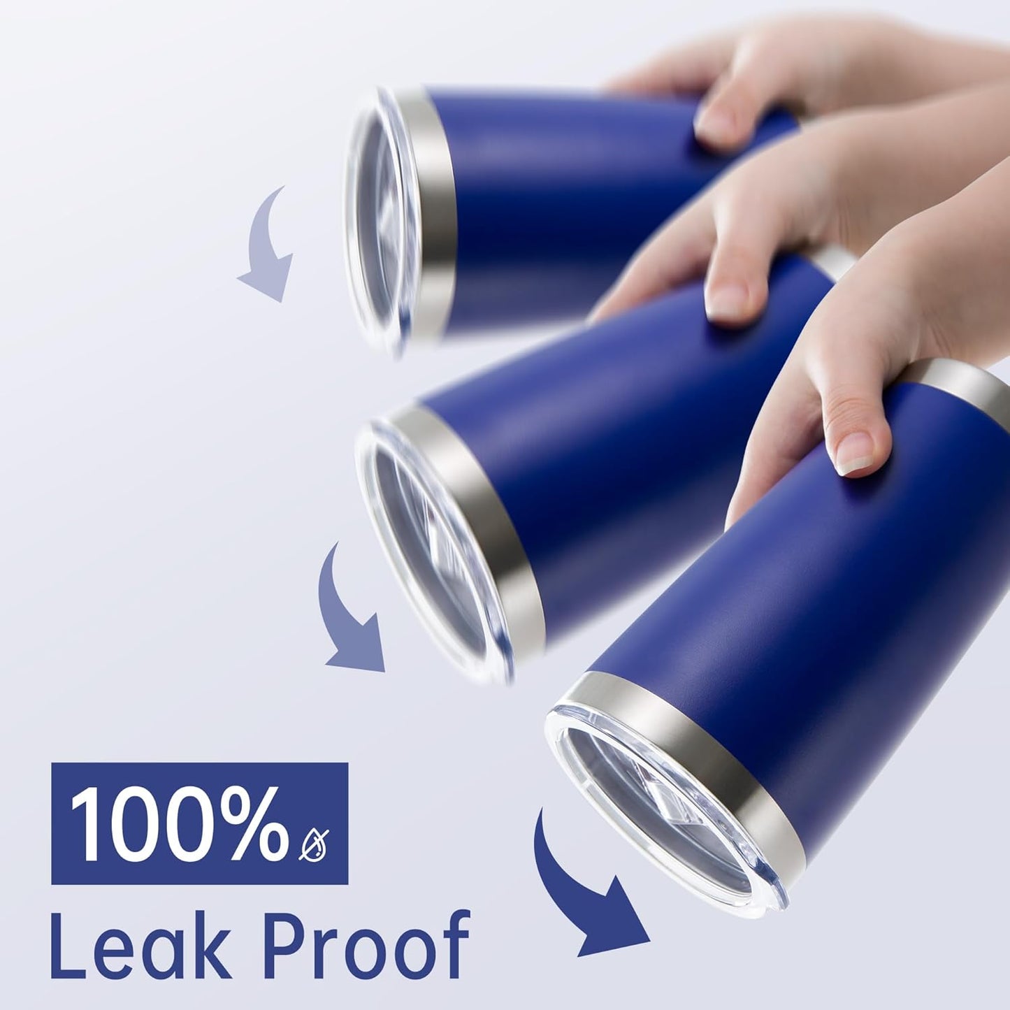 20 oz Tumbler Stainless Steel Tumblers with Lid Double Wall Vacuum Insulated Coffee Mug 20oz Powder Coated Cup for Hot and Cold Drinks, Blue, 1 pack