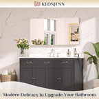 Keonjinn 42 x 20 Inch Brushed Nickel Bathroom Mirrors - Image 2