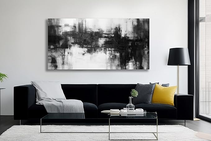 VHMING Black Abstract Wall Art Decor Black and White Painting Pop Culture Wall - Image 2