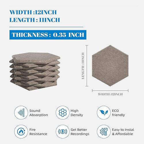 15 Pack Hexagon Sound Proof Foam Panels - Image 2