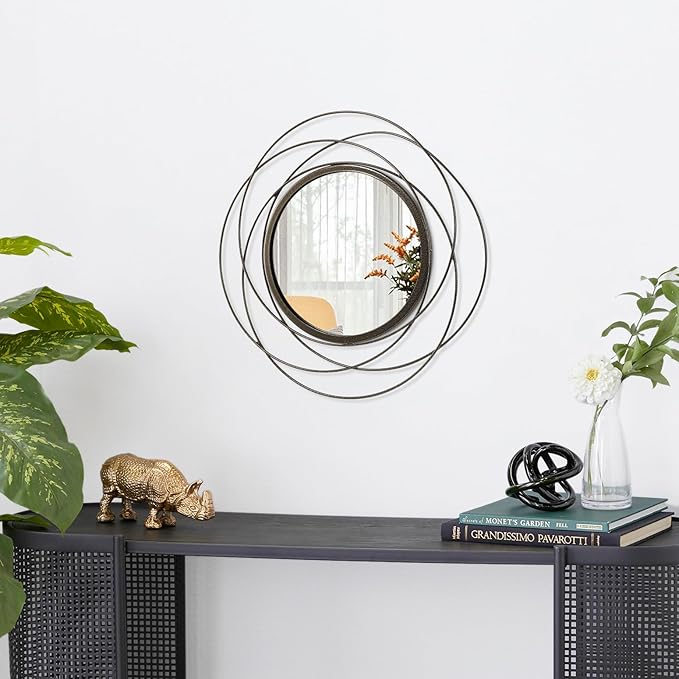 Mirrors Wall Decor Iron Frame Round Art Wall Mirrors Home Decoration Hanging - Image 2