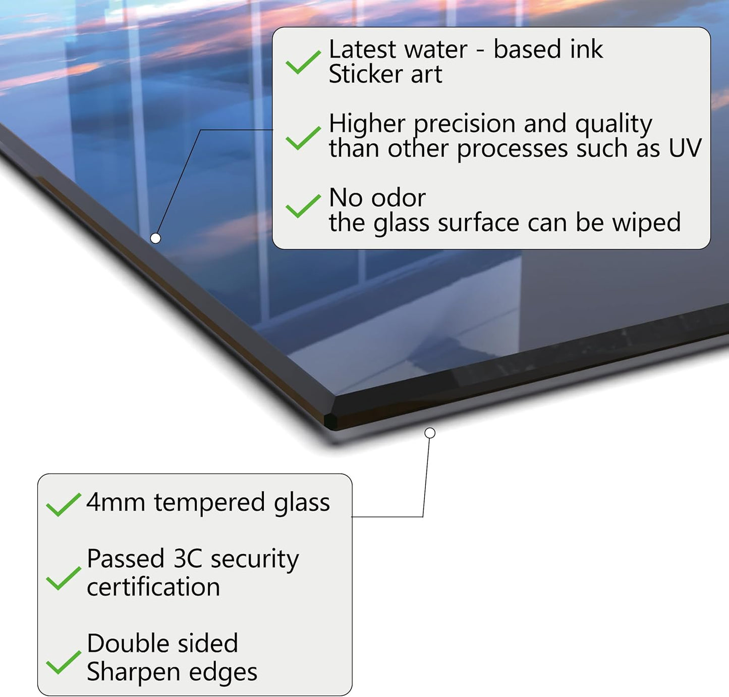 Tempered Glass Backsplash For Kitchen Behind Stove,Sea Beach Stove Backsplash Top Cover,Easy to Clean Glass Splashback, Sink Cover Splash Guard,Home Kitchen Wall Decor (30"x18"(76.2x45.72cm))