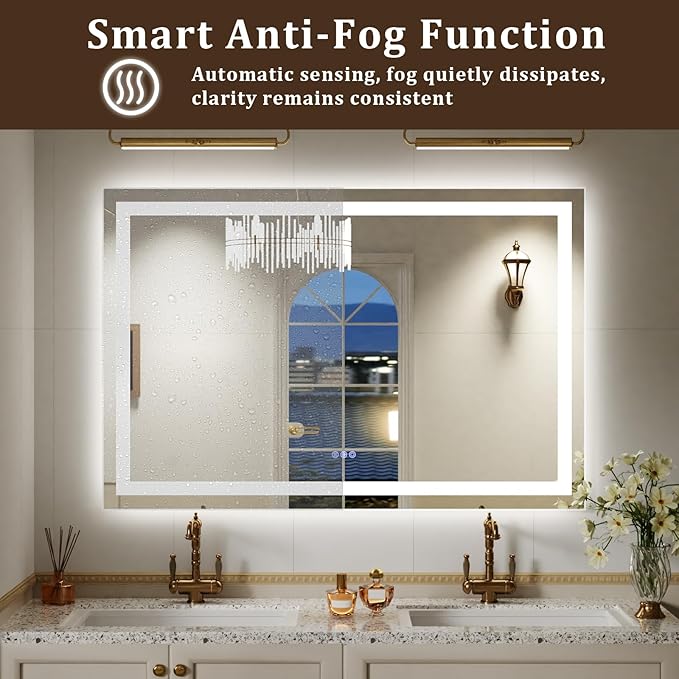 60"x40" Large Smart LED Bathroom Mirror - Image 5