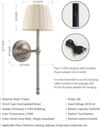 KDG Cordless Wall Sconces Set of 2, Small Wireless 5200mAh Rechargeable Battery - Image 5