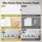 TONOR 8 Pack Large Acoustic Panels, 47.2" X 23.6" X 0.35" Acoustical Wall Panel - Image 3
