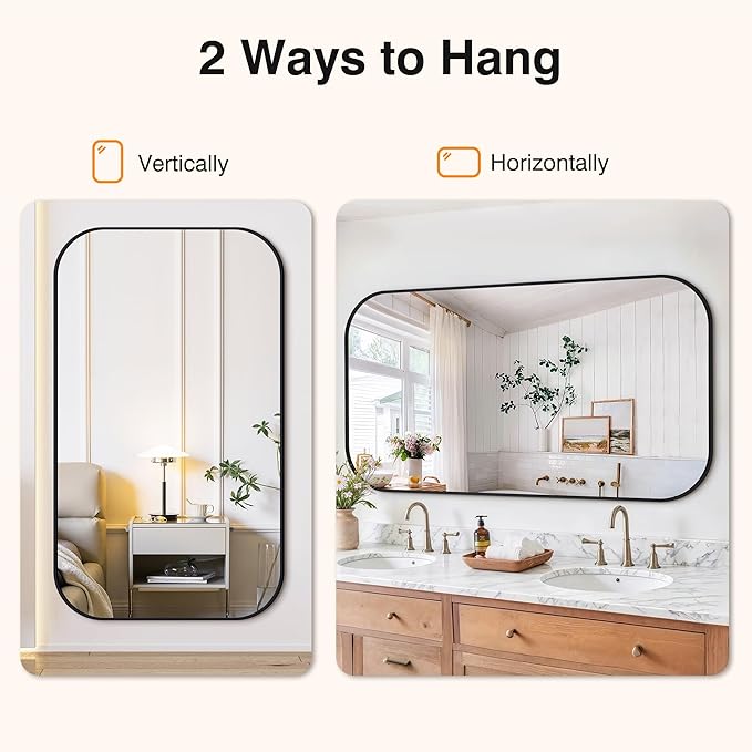 Bathroom Mirror for Wall, Large Bathroom Vanity Mirror for Over Sink 35 x 60 - Image 5