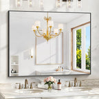 KOCUUY Black Mirror, HD Tempered Glass, Anti-Rust Frame, Modern Design by KOCUUY