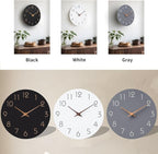 Mosewa Wall Clock 8 Inch Black Battery Operated Silent Non Ticking Simple - Image 3