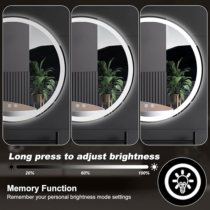 Sweetcrispy 24 Inch Round LED Bathroom Mirror - Image 6