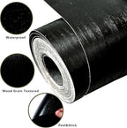 DESOMINOR 27FT Black Border Peel &Stick Black Wood Grain Wallpaper Border - Image 5